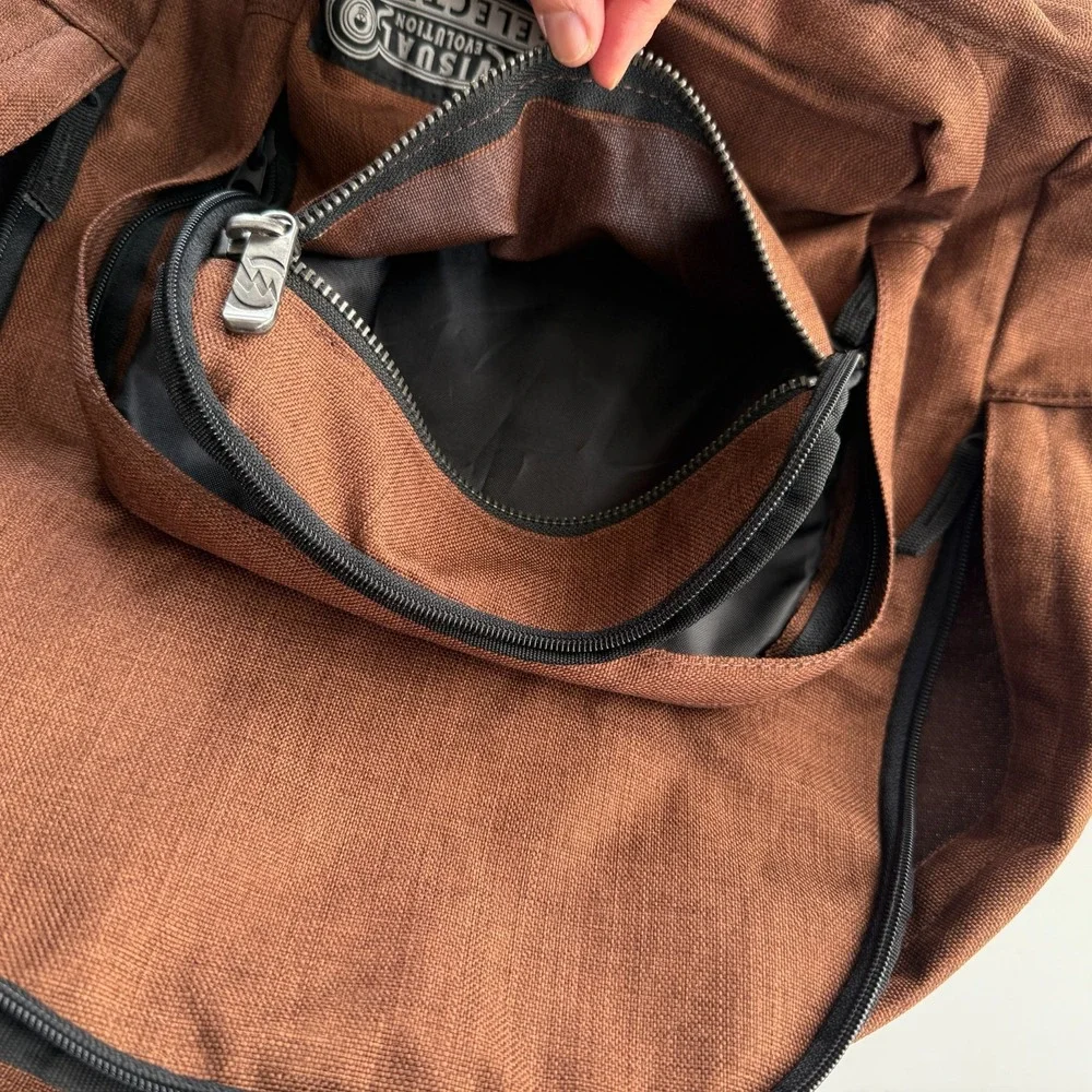 ELECTRIC VISUAL Laptop Padded Backpack Adult Brown 3 Compartments‎ Everyday Bag
